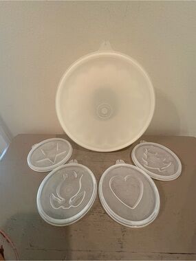 VTG Tupperware Jel-N-Serve Jello Mold With Four Inserts